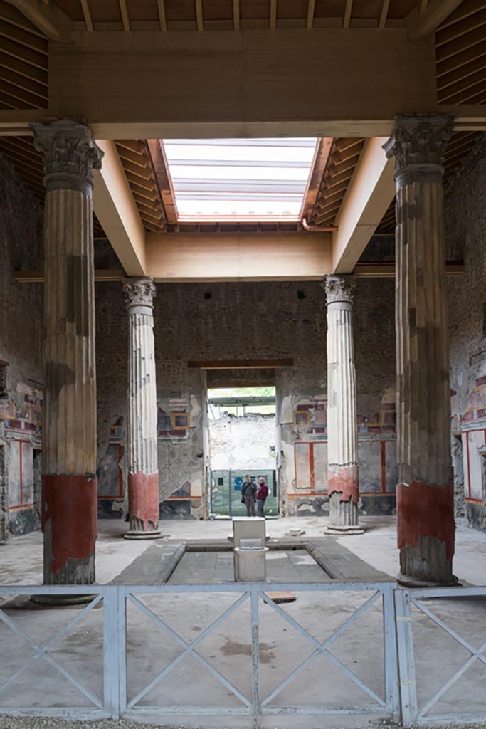 V.2.i Pompeii. March 2023. 
Room 1, looking north across atrium with compluvium. Photo courtesy of Johannes Eber.
