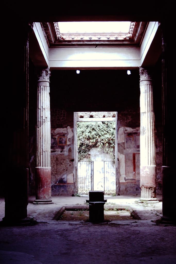 V.2.i Pompeii. 1968. 
Room 1, looking north across atrium with compluvium. Photo by Stanley A. Jashemski.
Source: The Wilhelmina and Stanley A. Jashemski archive in the University of Maryland Library, Special Collections (See collection page) and made available under the Creative Commons Attribution-Non-Commercial License v.4. See Licence and use details.
J68f1598
