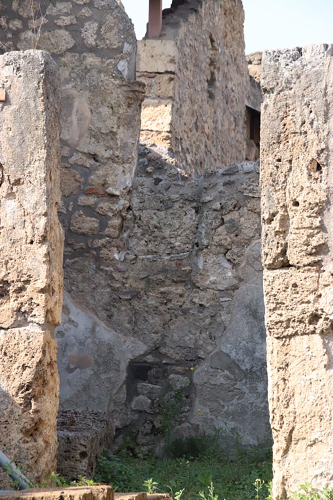 V.3.7 Pompeii. October 2023. 
Looking north through doorway into triclinium. Photo courtesy of Klaus Heese.
