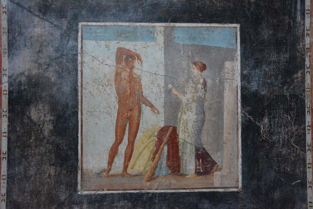V.4.a Pompeii. March 2018. Room ‘g’, central painting on west wall.
Foto Annette Haug, ERC Grant 681269 DÉCOR.
