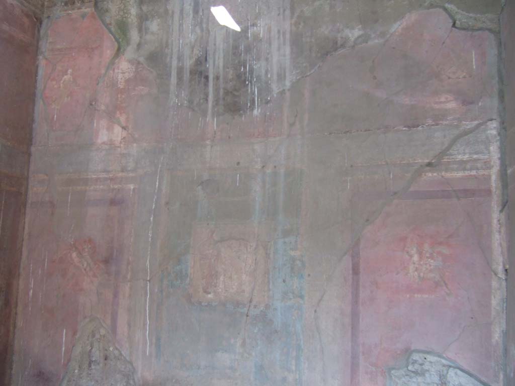 VI.2.14 Pompeii. September 2005. Painted north wall of triclinium. 