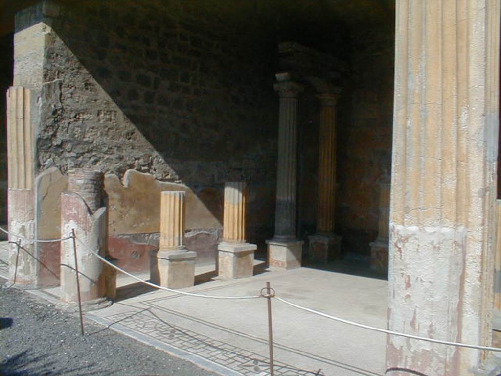 VI.9.2 Pompeii.   September 2005.  Room 24.  Corinthian Oecus.  North wall.
