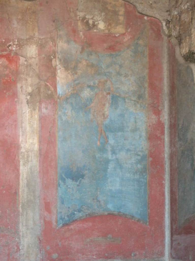 VI.9.2 Pompeii. May 2006. Room 26, south end of east wall, painting of floating figure.
