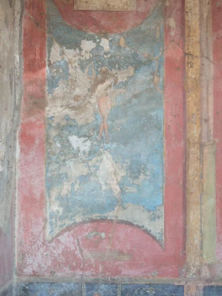 VI.9.2 Pompeii. May 2006. Room 26, north end of east wall, painting of floating figure.