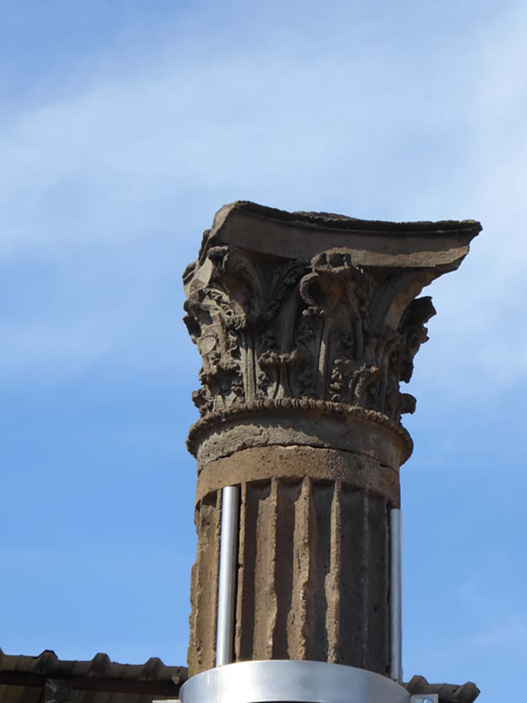 VI.11.10 Pompeii. September 2017. Detail of capital on top of column in north-east corner of atrium.
Foto Annette Haug, ERC Grant 681269 DÉCOR
