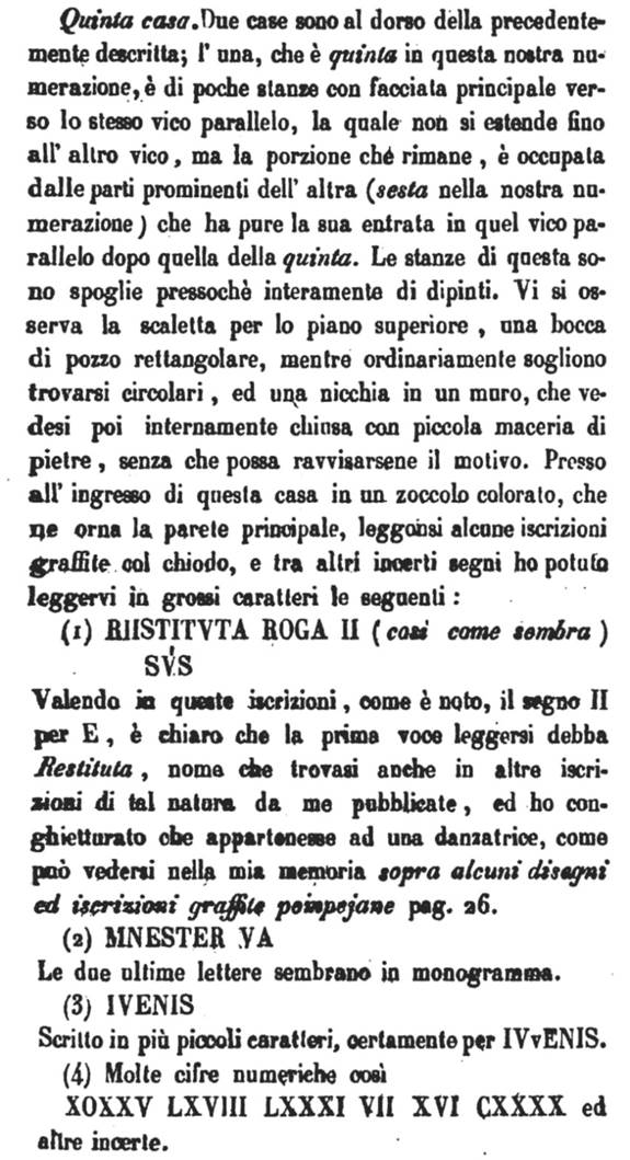 See Bullettino Archeologico Napoletano, Anno Primo, 1843, Napoli: Tipografia Tramater, No. IX, 1 Maggio 1843, p.67.