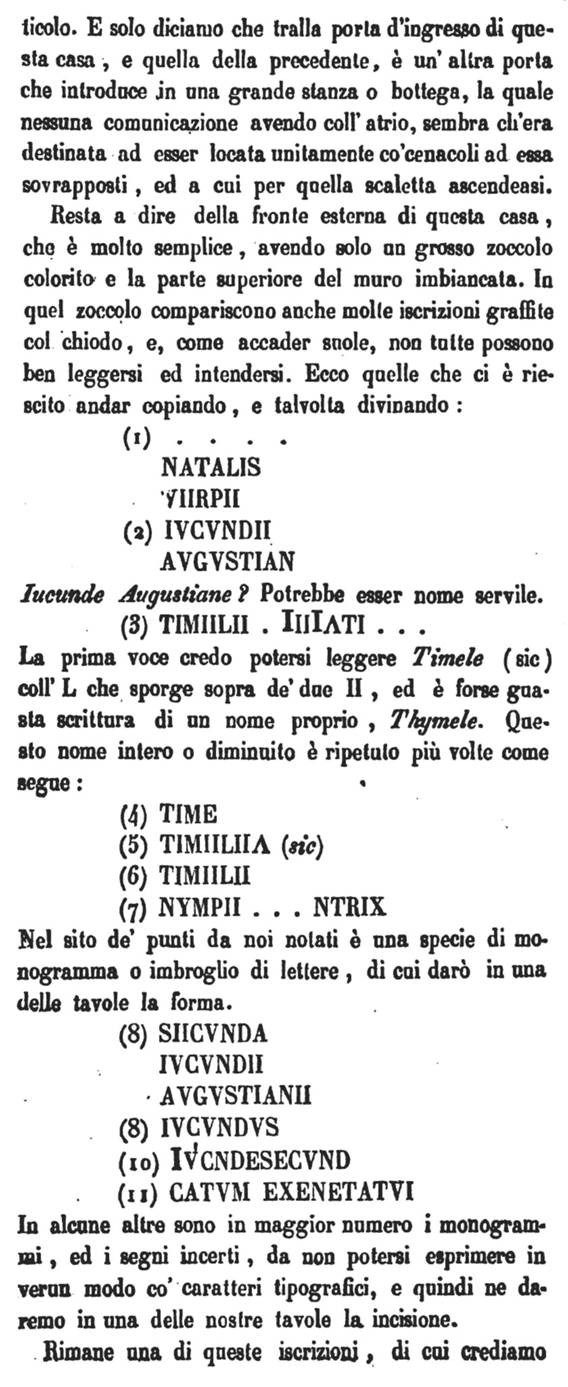See Bullettino Archeologico Napoletano, Anno Primo, 1843, Napoli: Tipografia Tramater, No. IX, 1 Maggio 1843, p.68.