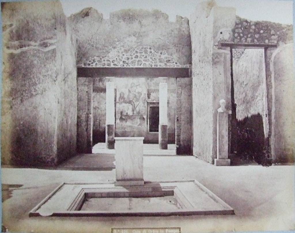 VI.14.20 Pompeii. . Looking west across atrium and tablinum. The marble bust of Vesonius Primus is at the east end of the wall between the tablinum and the corridor. Old undated photograph courtesy of the Society of Antiquaries, Fox Collection.