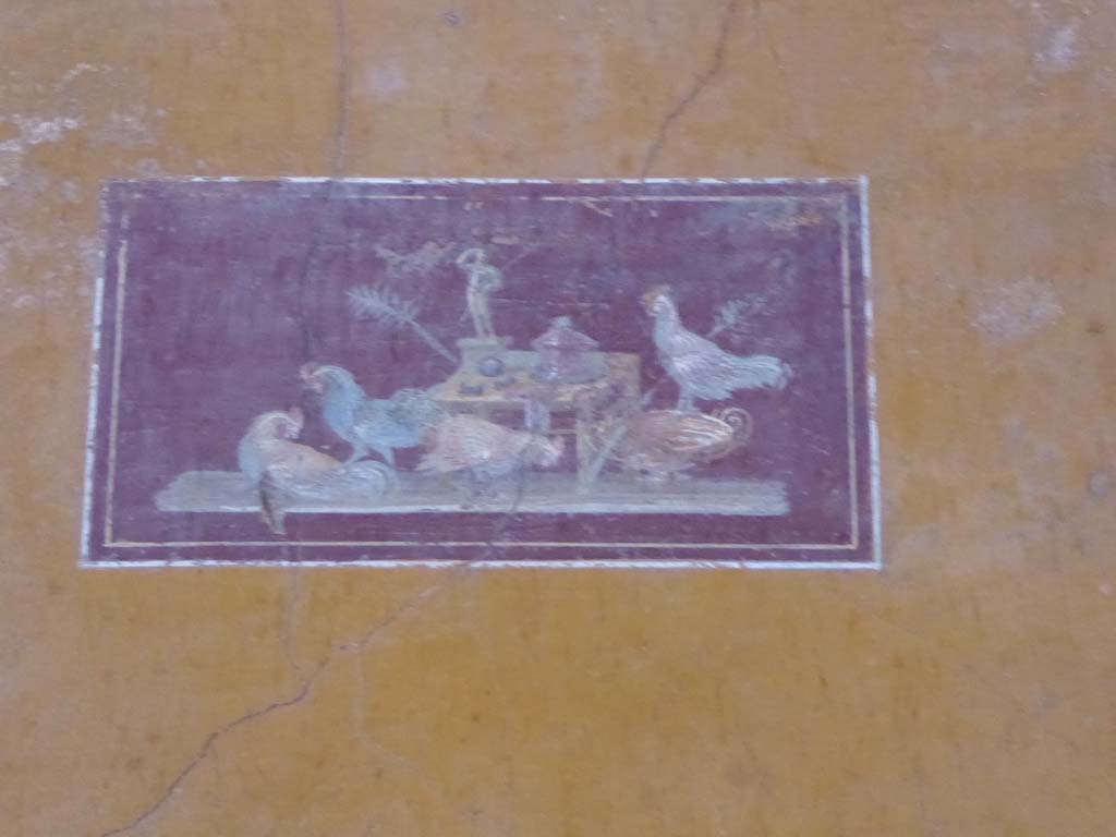 VI.15.1 Pompeii. January 2017. North wall of ala to the north of atrium, detail of painting of cocks. 
Foto Annette Haug, ERC Grant 681269 DÉCOR.
