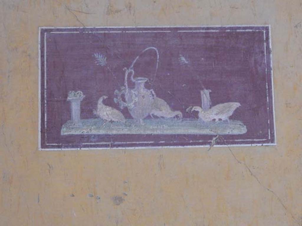VI.15.1 Pompeii. May 2017. Painted panel from east wall of north ala. Photo courtesy of Buzz Ferebee.
