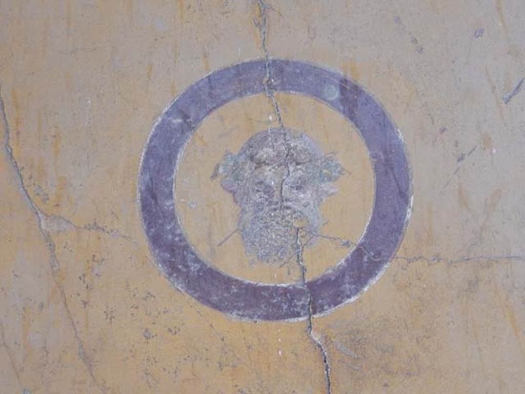 VI.15.1 Pompeii. May 2017. Detail of painted medallion from east wall of north ala.
Photo courtesy of Buzz Ferebee.

