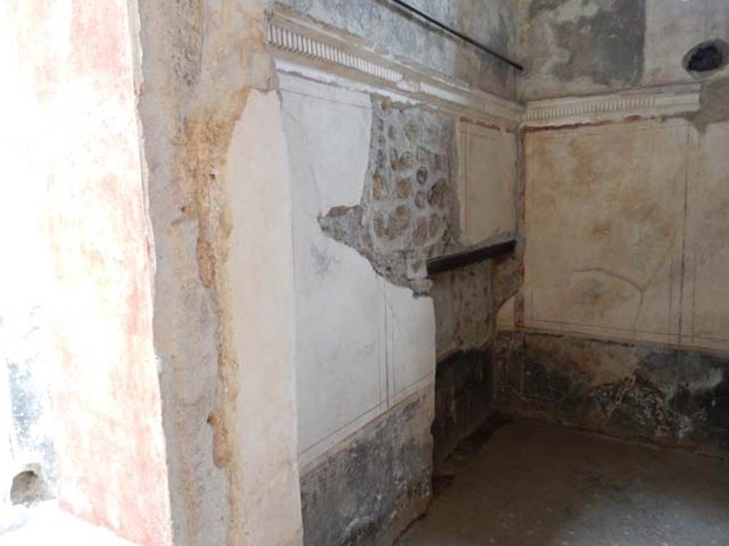 VI.15.8 Pompeii. May 2015. Looking through doorway towards north wall with bed recess. Photo courtesy of Buzz Ferebee.
