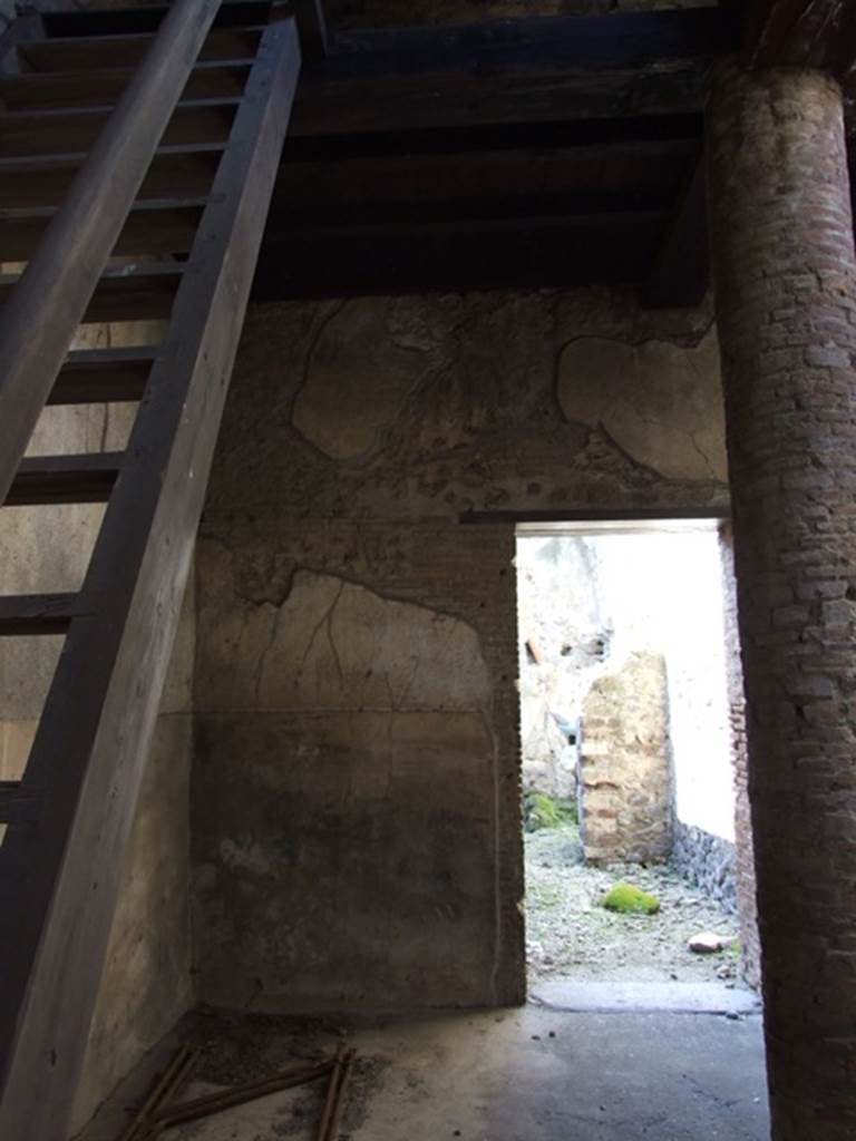 VI.15.9 Pompeii.  March 2009.  Doorway to kitchen and service area.