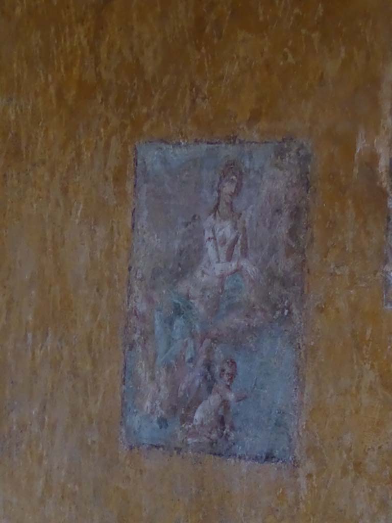VI.16.7 Pompeii. September 2015. Room R, central wall painting of Venus fishing from north wall.
Foto Annette Haug, ERC Grant 681269 DCOR.
