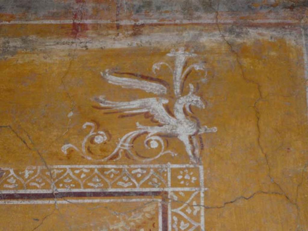 VI.16.7 Pompeii. June 2013. Room N., painting of griffin on east wall, after restoration.
Photo courtesy of Buzz Ferebee.
