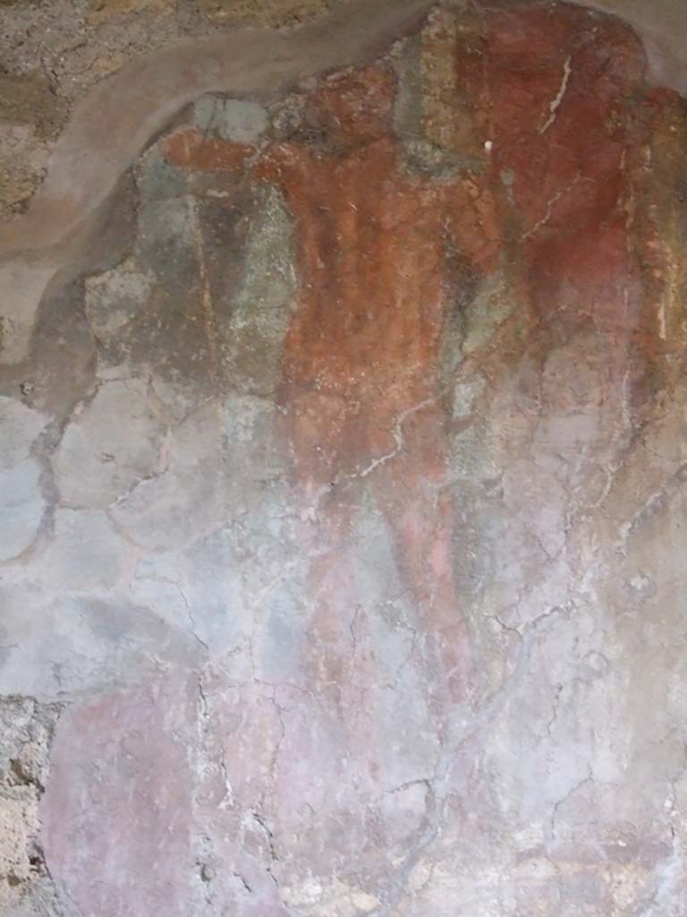 VI.16.15 Pompeii. December 2006. North wall of small tablinum D, showing detail of wall painting of hunt.