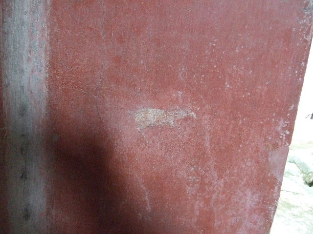 VI.16.15 Pompeii. December 2006. Room F, painting of animal on north wall of pilaster in north-west corner. 