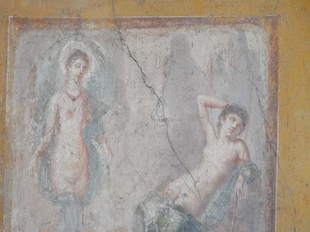VI.16.15 Pompeii. May 2015. West wall of room F, detail of Selene. Photo courtesy of Buzz Ferebee.
