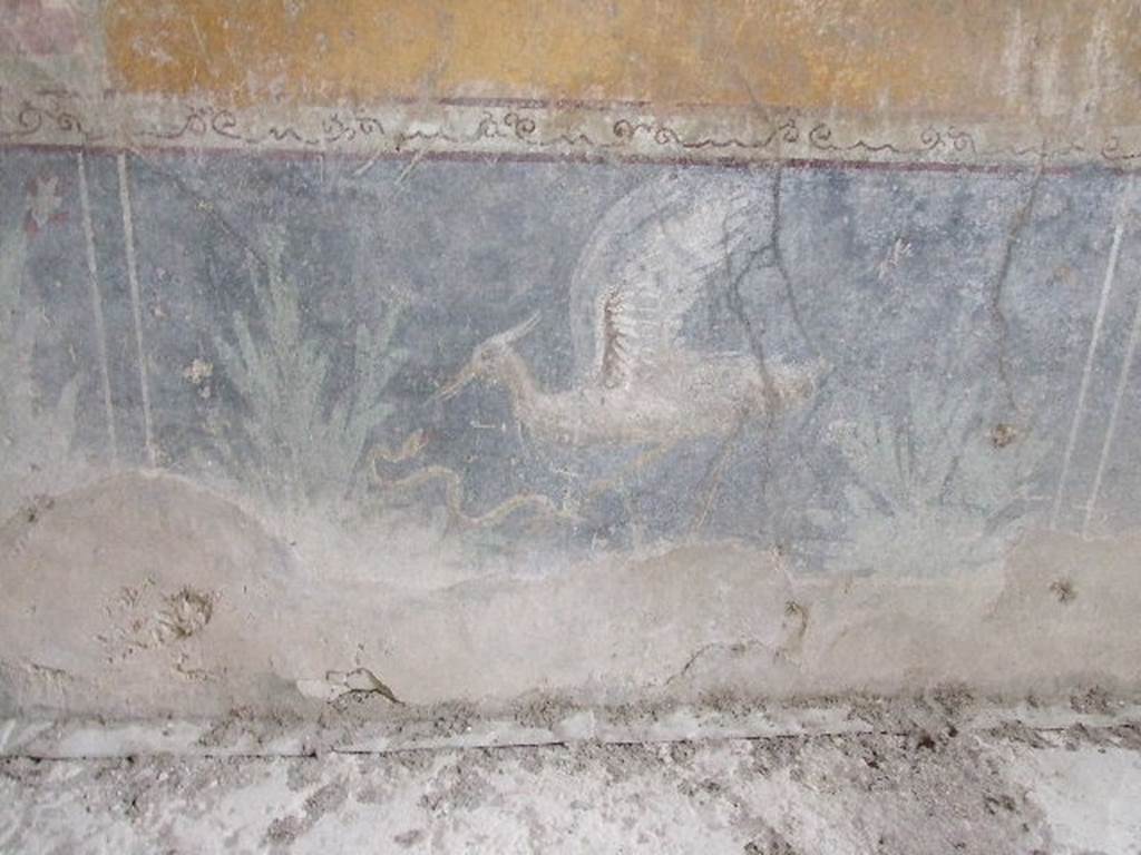VI.16.15 Pompeii. December 2006. Upper centre of west wall of room F with detail of wall decoration.
