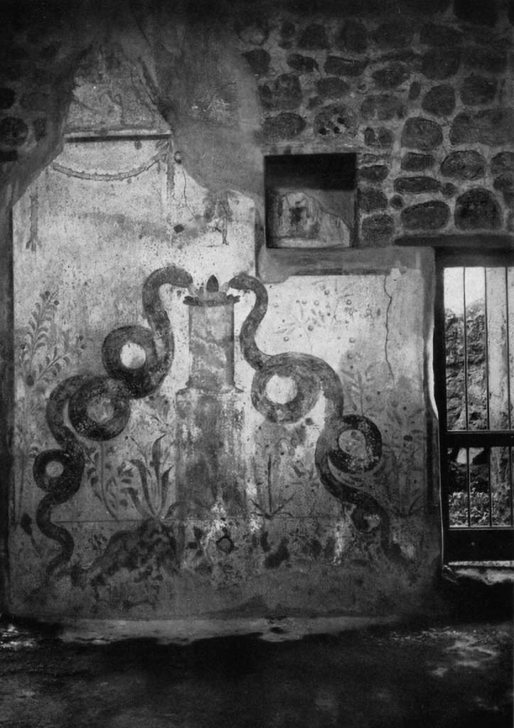 VI.16.15 Pompeii. 1961. Lararium on north wall of atrium B. Photo by Stanley A. Jashemski.
Source: The Wilhelmina and Stanley A. Jashemski archive in the University of Maryland Library, Special Collections (See collection page) and made available under the Creative Commons Attribution-Non Commercial License v.4. See Licence and use details.
J61f0427
