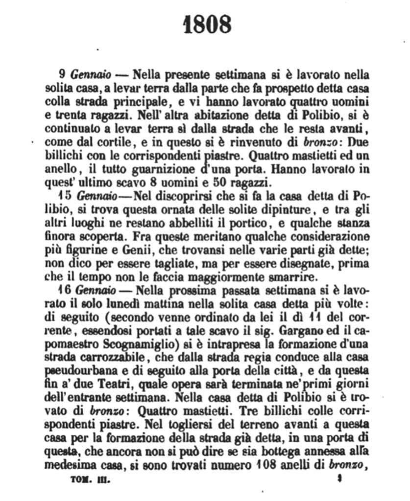 VI.17.25 or VI.17.36, Pompeii. Mosaic floor as drawn by Antoine-Marie Chenavard, c.1817.
See Chenavard, Antoine-Marie (1787-1883) et al. Voyage d'Italie, croquis Tome 3, pl. 102.
INHA Identifiant numérique : NUM MS 703 (3). See Book on INHA 
Document placé sous « Licence Ouverte / Open Licence » Etalab   
