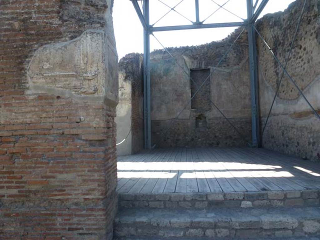 VII.1.8 Pompeii. June 2012. Looking west into nymphaeum G with niche on far wall. Photo courtesy of Michael Binns.