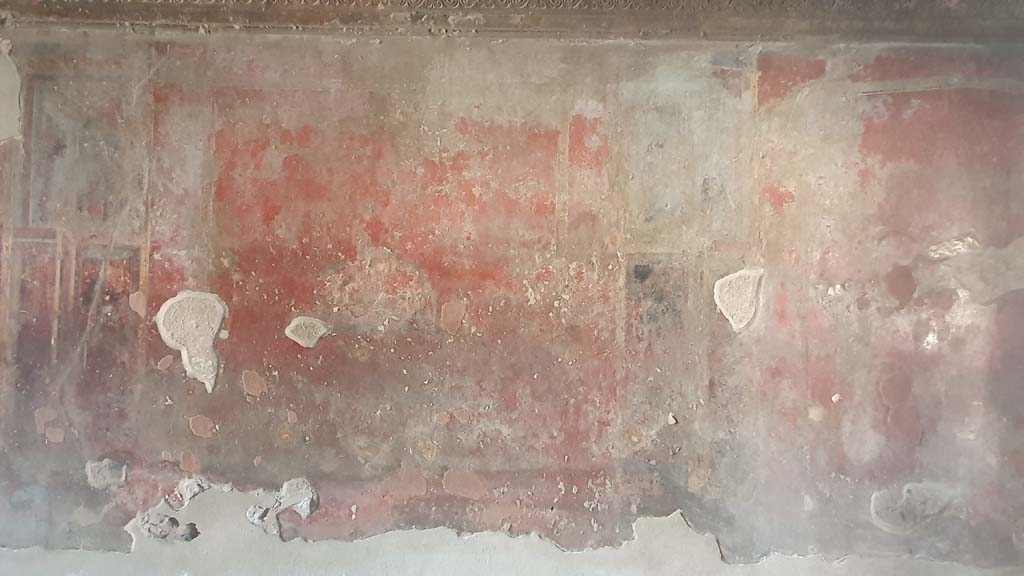 VII.1.8 Pompeii. July 2021. Detail of painted south wall in Vestibule 1.
Foto Annette Haug, ERC Grant 681269 DÉCOR
