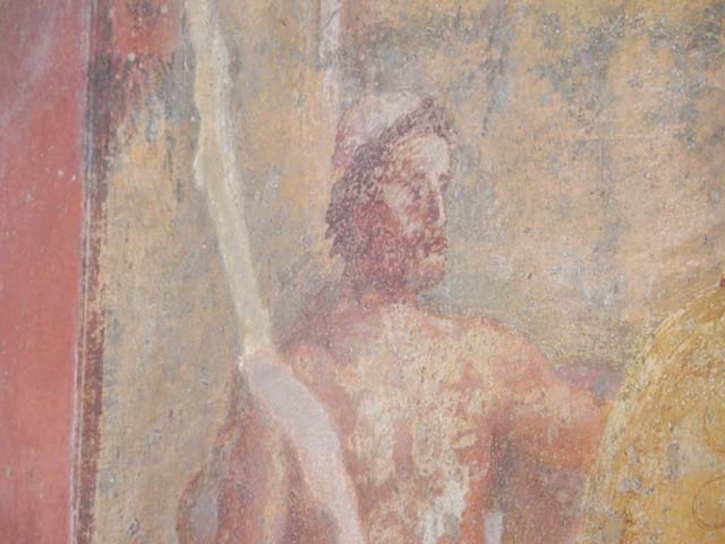 VII.1.47 Pompeii. May 2017. Exedra 10, detail of Hephaestus from painting on east wall. 
Photo courtesy of Buzz Ferebee. 
