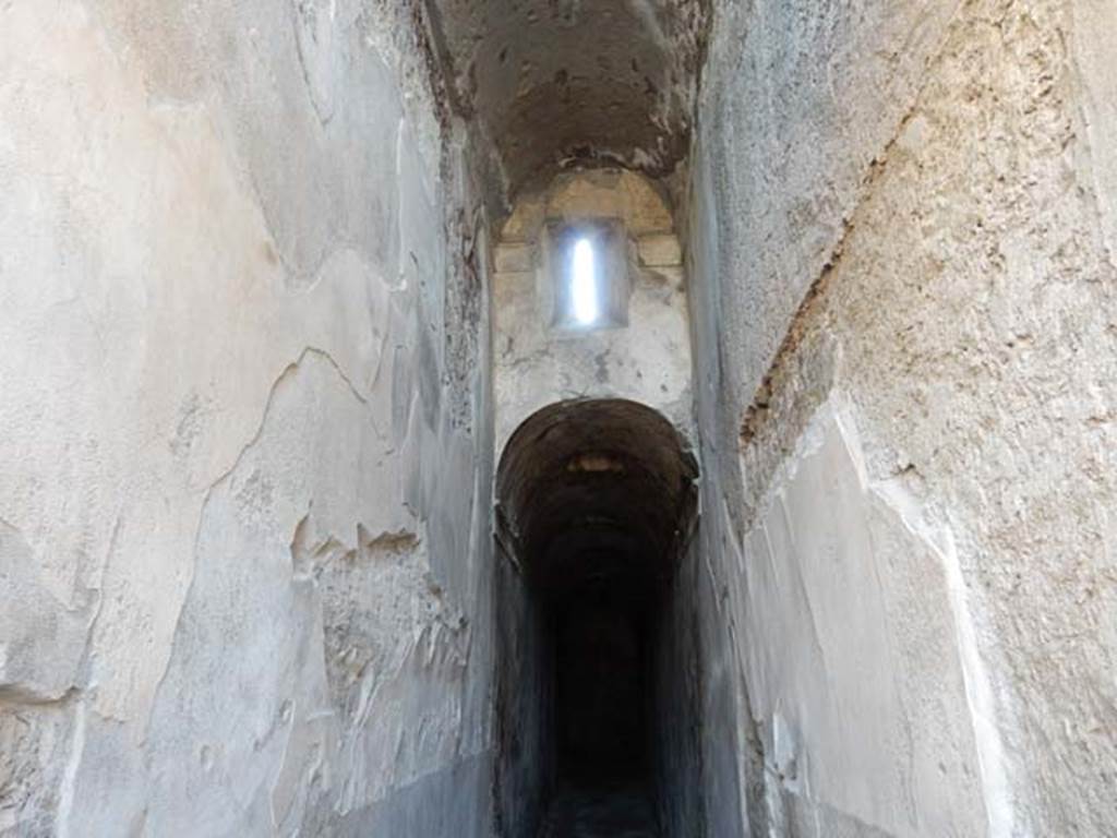VII.1.48 Pompeii. May 2015. Upper walls of corridor K of Stabian Baths.  
Photo courtesy of Buzz Ferebee.

