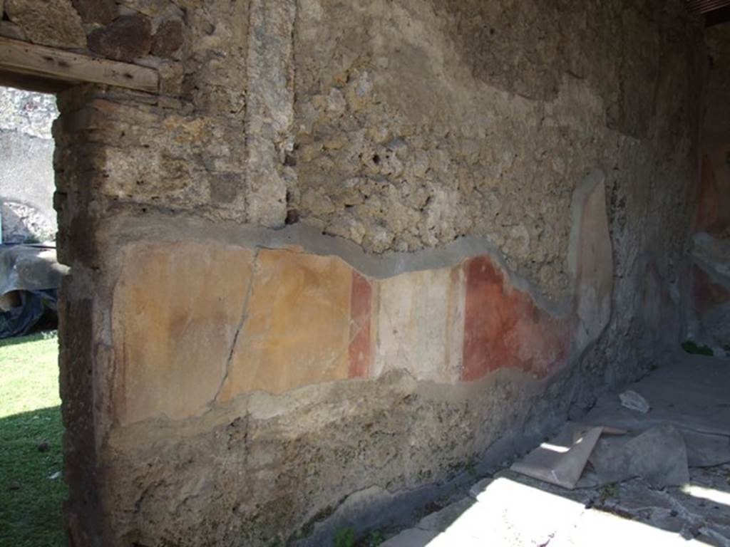 VII.2.16 Pompeii.  March 2009.  Room 3.  Oecus. West wall.