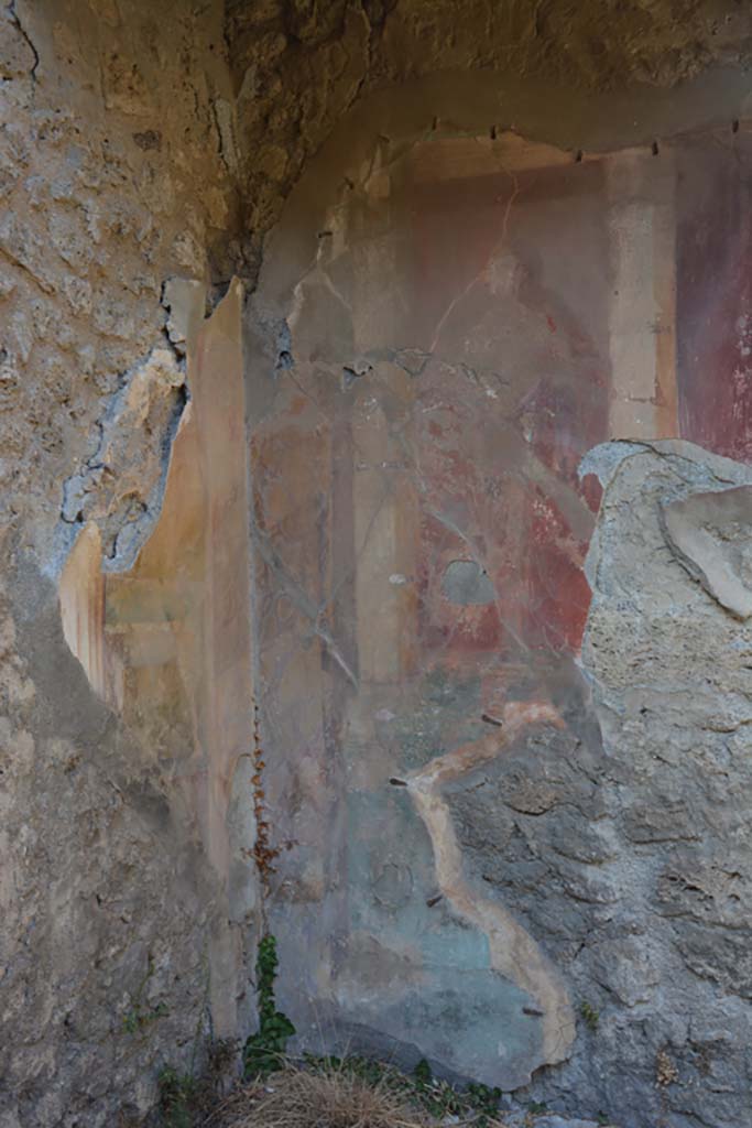 VII.2.20 Pompeii. October 2019. Room 13, north wall in north-west corner.
Foto Annette Haug, ERC Grant 681269 DÉCOR.
