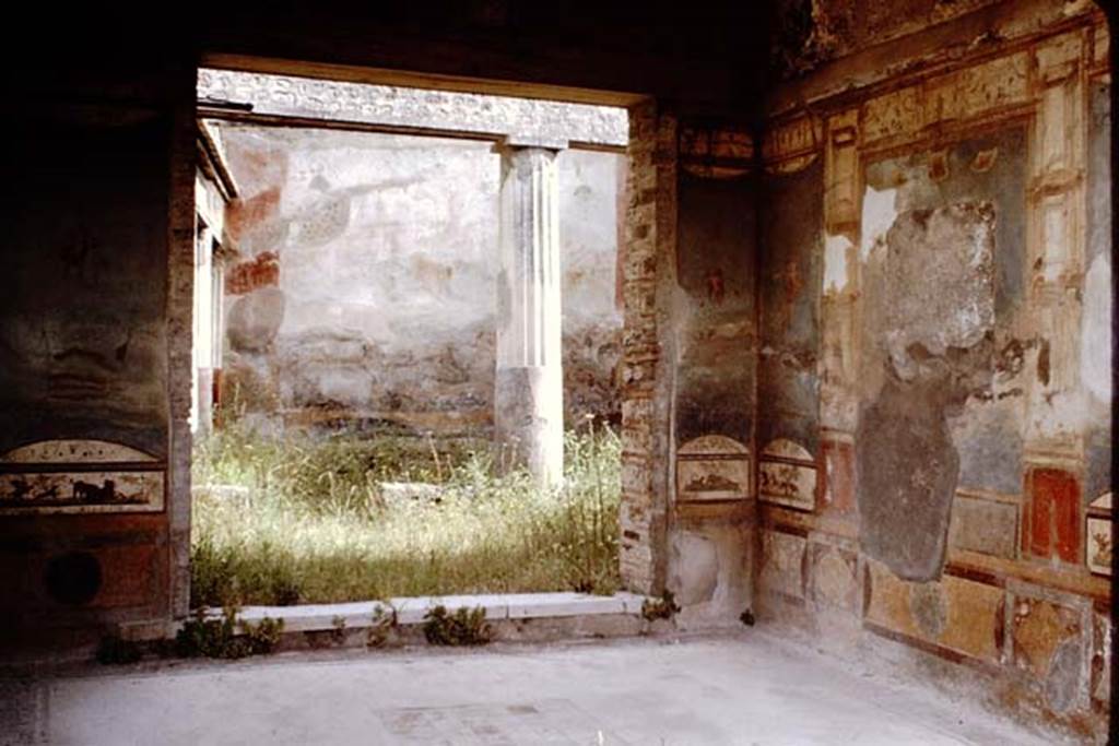 VII.4.48 Pompeii. October 2020. Room 11, south-west corner of tablinum. Photo courtesy of Klaus Heese.

