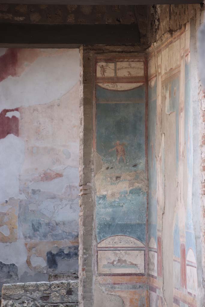 VII.4.48 Pompeii. May 2015. Room 11, upper south wall in south-west corner.
Photo courtesy of Buzz Ferebee.
