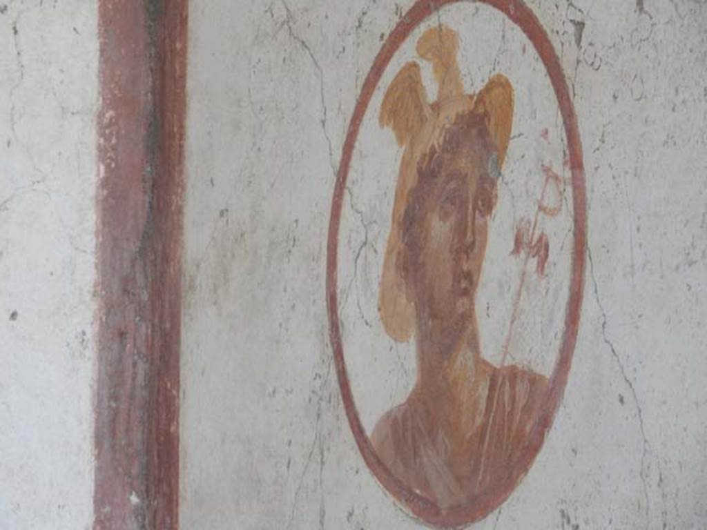 VII.4.48 Pompeii. May 2015. Room 14, wall painting of Aphrodite fishing, or Venus Pescatrice from centre of north wall of cubiculum.  Photo courtesy of Buzz Ferebee.
