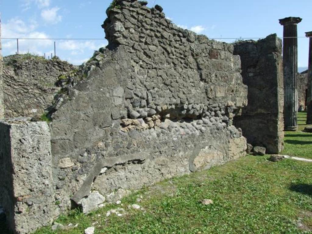 VII.4.57. Pompeii.  March 2009.  Room 7. Tablinum.  East wall.