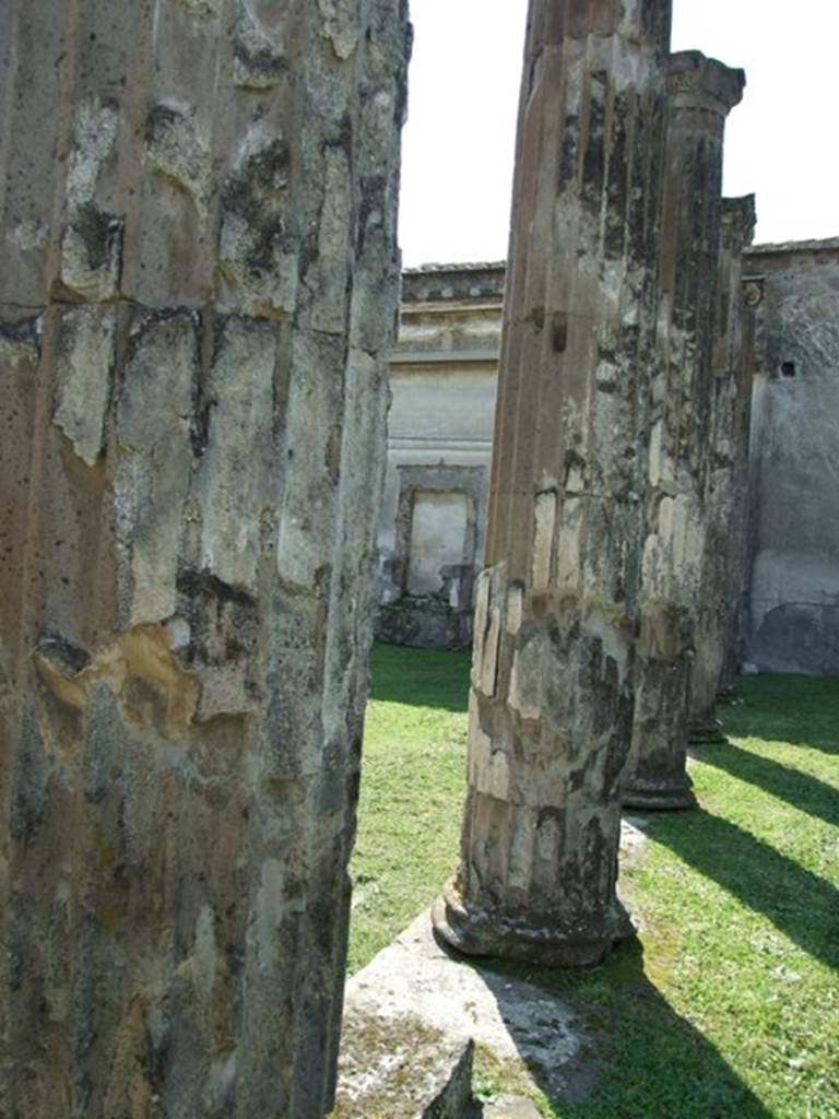 VII.4.57. Pompeii.  March 2009.  Columns on north side of Peristyle.