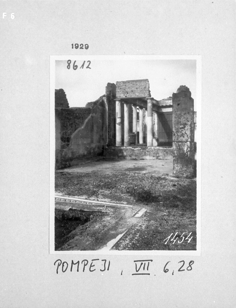 VII.6.28 Pompeii. 1929. Atrium, Tablinum and peristyle.
DAIR 93360. Photo © Deutsches Archäologisches Institut, Abteilung Rom, Arkiv. 
