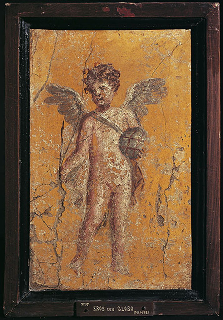 VII.6.28 Pompeii. Found 20th March 1762. Eros with globe.
Now in Naples Archaeological Museum. Inventory number 9237.
