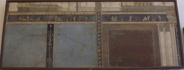 VII.6.28 Pompeii. Found 10th April 1762 in cubiculum 8. Detail from wall painting of scenes from stories of Dionysus.