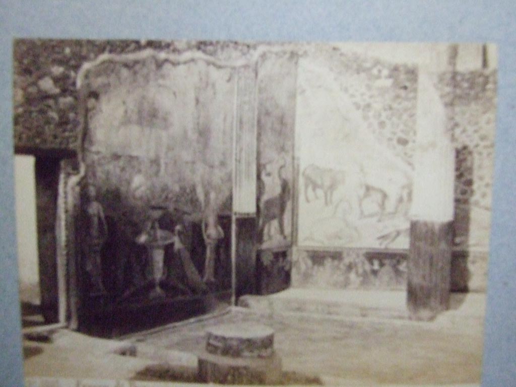 VII.7.10 Pompeii. Old undated 19th century photograph showing west and north wall before the 1943 bombing. 
Courtesy of Society of Antiquaries. Fox Collection.

