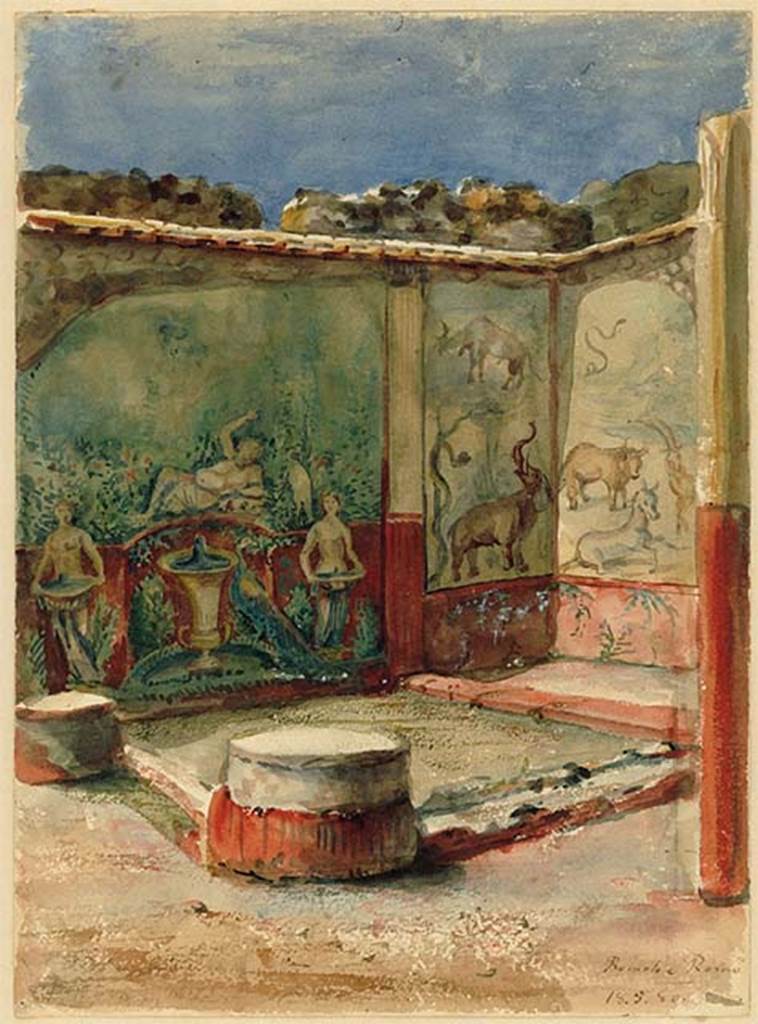 VII.7.10 Pompeii. Painting of decoration on west wall. 
DAIR 83.145. Photo © Deutsches Archäologisches Institut, Abteilung Rom, Arkiv. 

