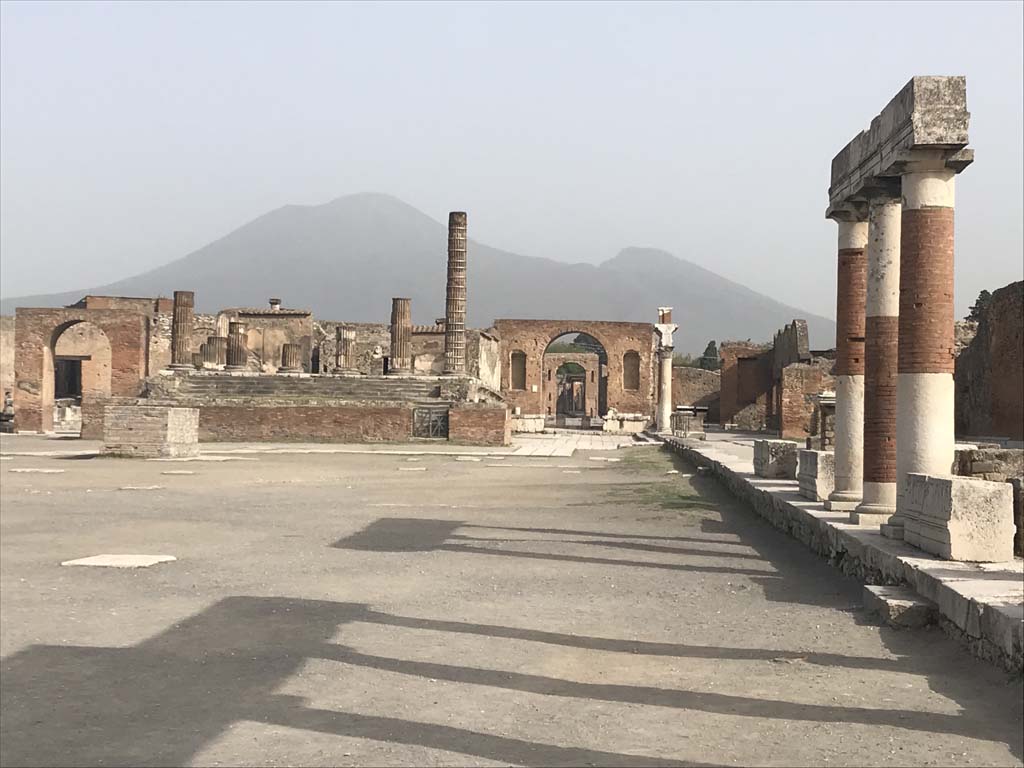 VII.8 Pompeii Forum. April 2019. Looking north along the east side. Photo courtesy of Rick Bauer.