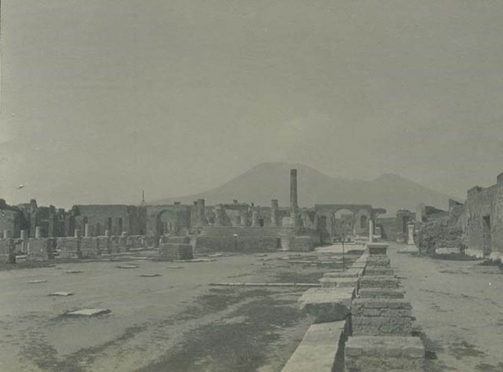 VII.8 Pompeii Forum. 5th June 1925. Looking north along the east side. Photo courtesy of Rick Bauer.

