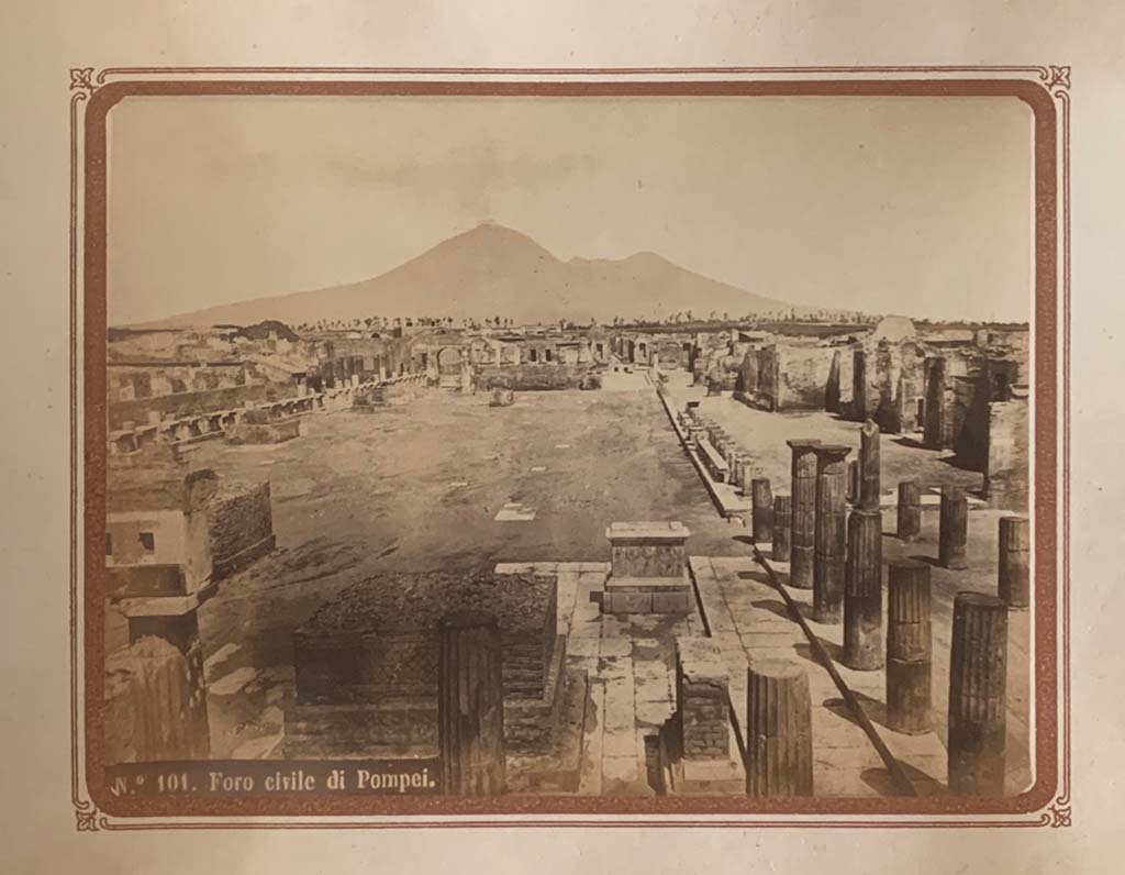 VII.8 Pompeii Forum. Photo numbered 101 from an album by Roberto Rive, dated 1868. 
Looking north from south-east corner of Forum. Photo courtesy of Rick Bauer.

