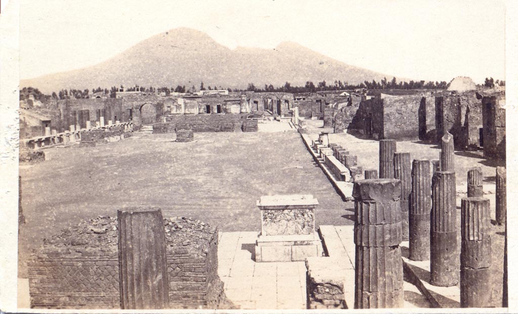 VII.8 Pompeii Forum. Between 1867 and 1874. 
Looking north along the east side. Photo by Sommer and Behles. Photo courtesy of Charles Marty.
