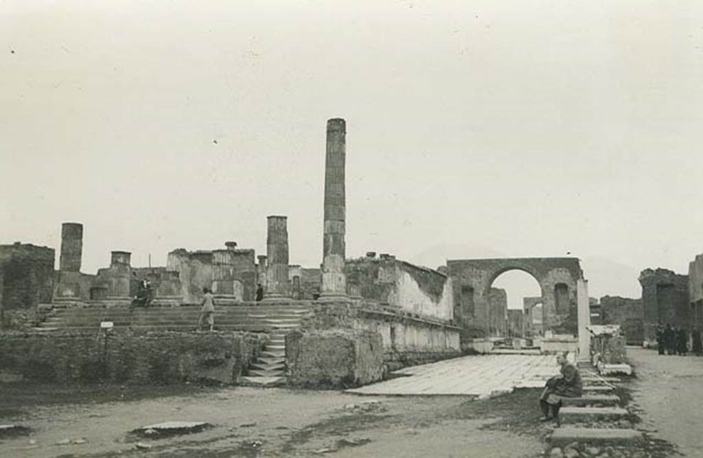 VII.8 Pompeii Forum. April 1938. Looking towards the east side of the Forum at its north end. Photo courtesy of Rick Bauer.
