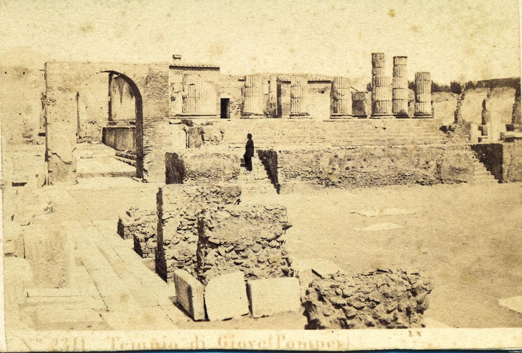 VII.8.1 Pompeii.  Between 1867 and 1874. Temple of Jupiter and Arch of Augustus in Forum NW corner.
Photo by Sommer and Behles numbered 2311. Photo courtesy of Charles Marty.
