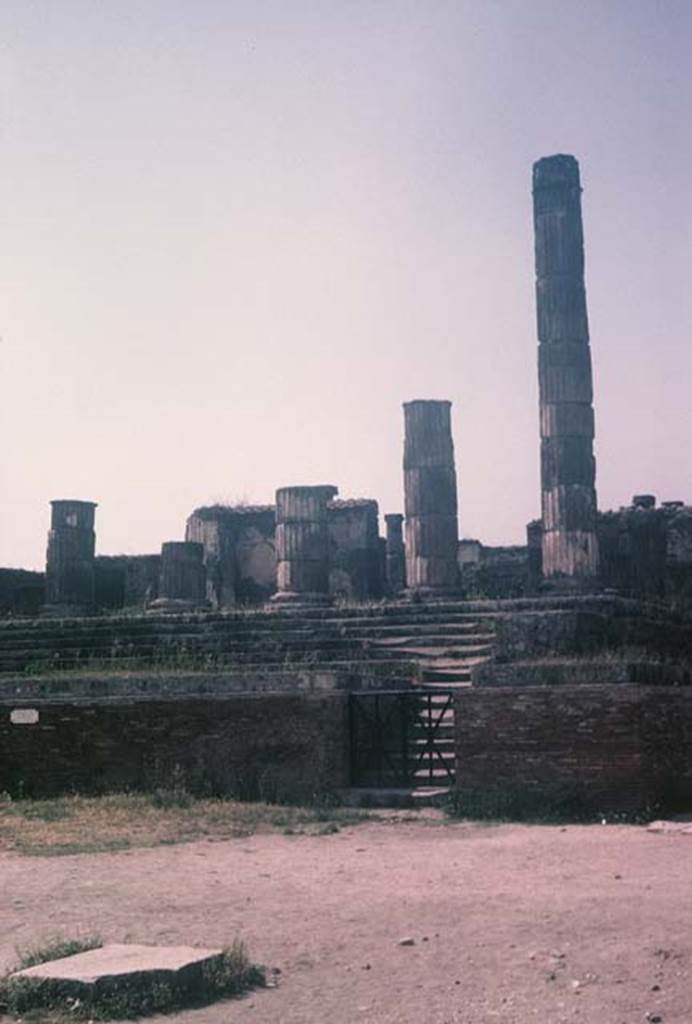 VII.8.1, Pompeii. August 1965. Looking north towards the east end of the Temple, with steps from the Forum. Photo courtesy of Rick Bauer.
