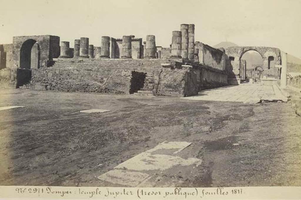VII.8.1 Pompeii. Pre 1873 photo by Amodio, no. 2971.Looking north-west towards Temple, from the Forum. Photo courtesy of Rick Bauer.
