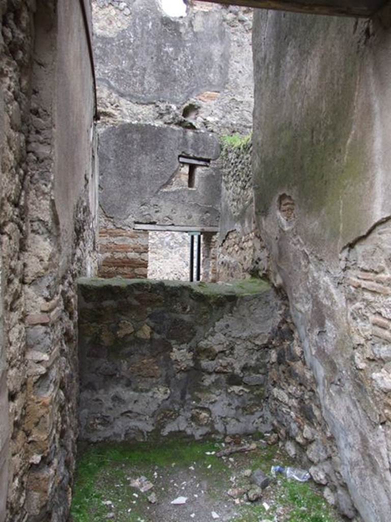 VII.11.14 Pompeii. March 2009. Room 13, site of steps to upper floor with cella meretricia underneath (at VII.11.12 behind wall).